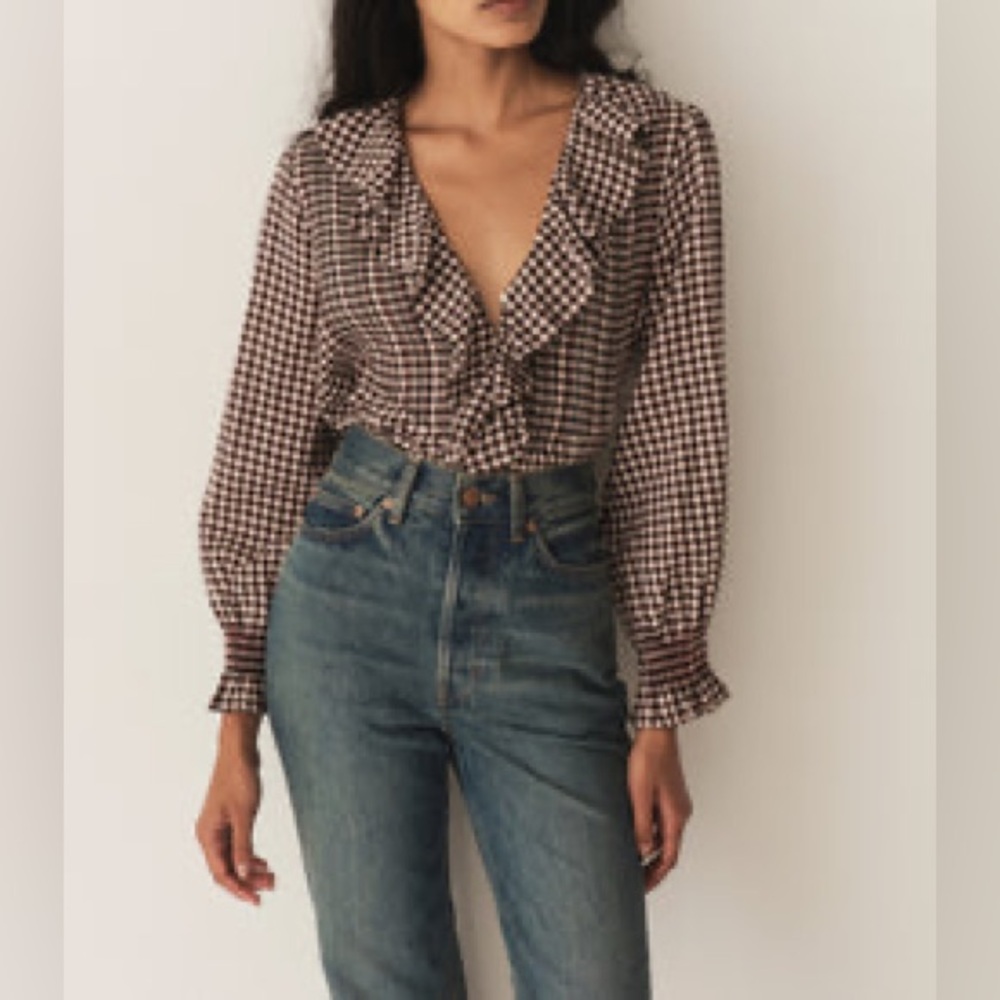 Doen Hardy Top in Delphine Plaid, Size Medium